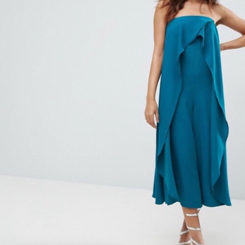 ASOS black ruffle jumpsuit